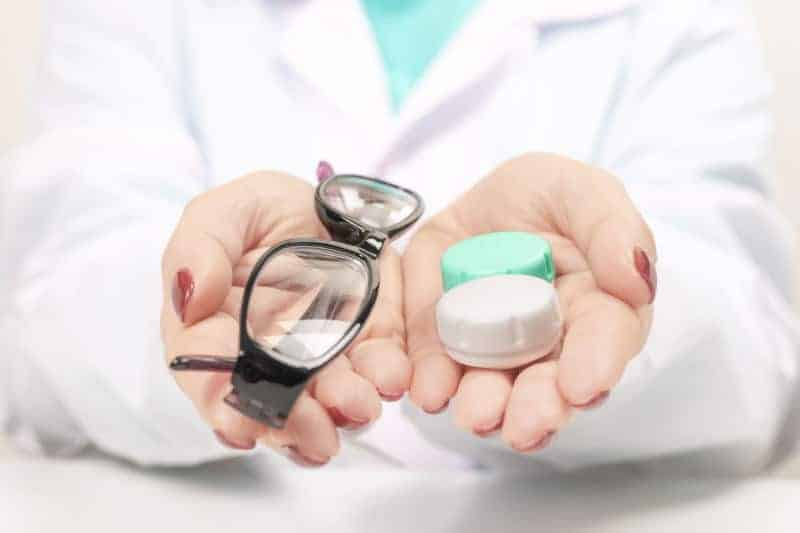 contact lenses and prescription glasses